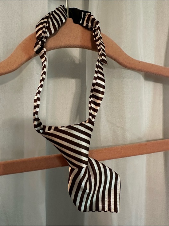 Other - Dog Striped Pre-Tied Tie in Brown and White